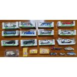 Good collection of 21 mostly-boxed Corgi and Dinky diecast cars, vans and trucks