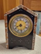 British Clock Company Marble & Slate Miniature Mantel Clock