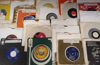 Approx 59 7" Vinyl Record singles by 1960s/70s heavier rock artists, incl. Jimi Hendrix, Bob Dylan,