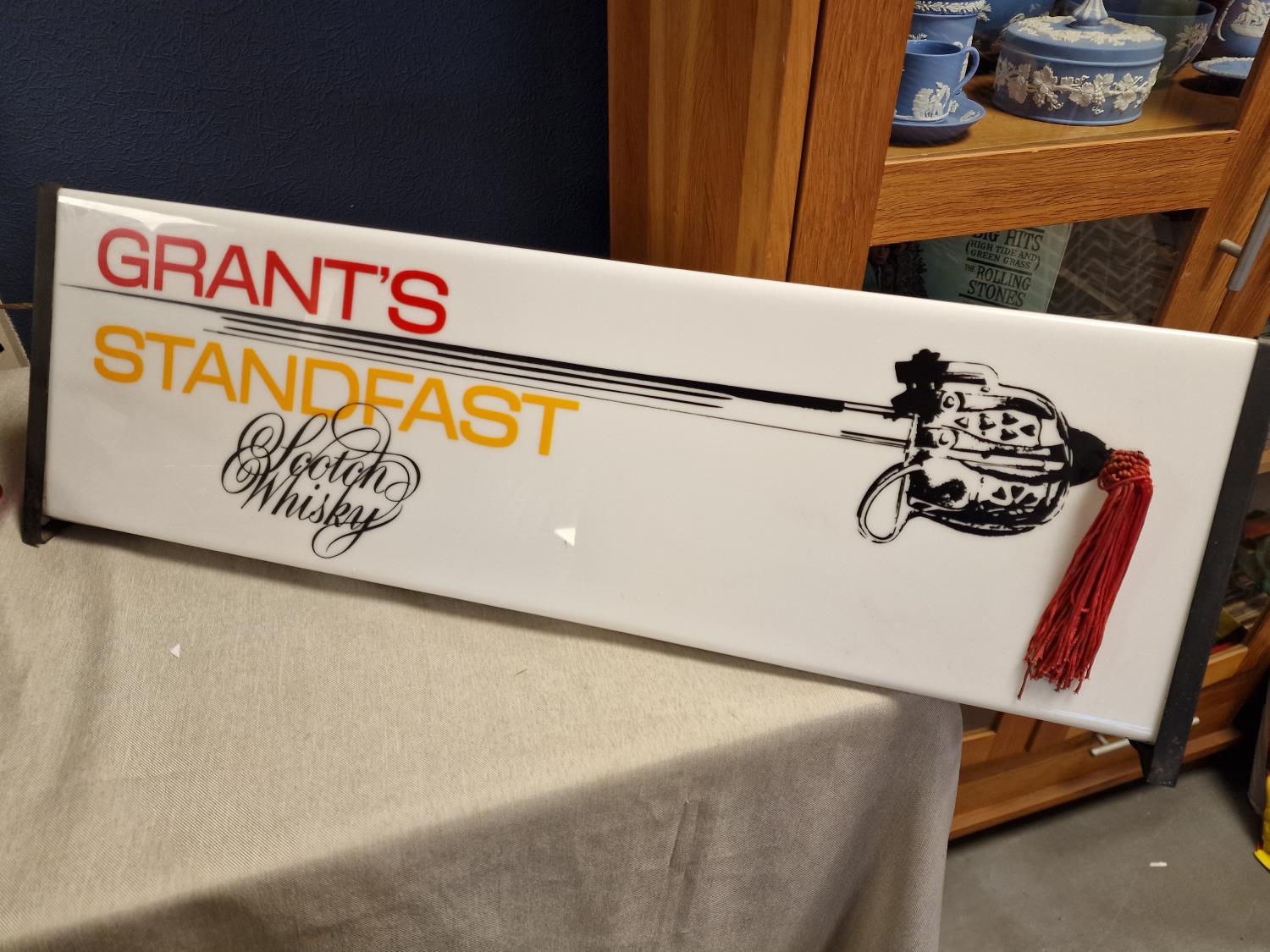 Grants Standfast Scotch Whisky Light-Up Advertising Sign - 64.5cm long - Breweriana Interest