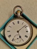 Silver 1895 Antique Chester Hallmarked Pocketwatch, case marked Thomas Peter Hewitt & mechanism mark