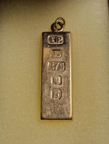 9ct Gold Ingot Length 4.2cm Weight 30.45g