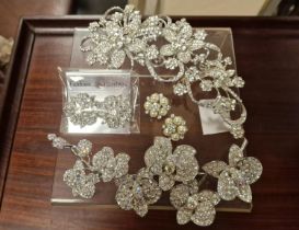 Selection Of Unboxed Milliner/Wedding/Prom Accessories w/Diamantes & Simualted Pearls.