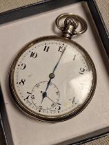 1923 Sterling Silver Swiss Made 18 Jewel Pocketwatch - 94.5g