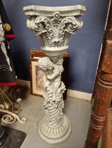 Floor Standing Neo-Classical Cherub Pillar Composite Figure