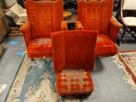 Retro Cinema Seat Red Upholstery Trio - one seat AF