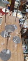 6 Milliners Hat Display Stands in chrome and clear perspex