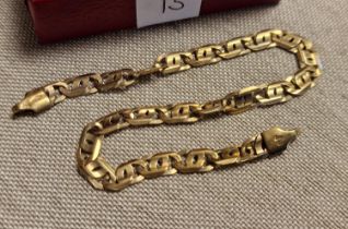 9ct Gold Bracelet Length 18.5cm Weight 5.06g