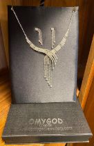 Ohmygod London Necklace In Cleopatra Drop Design With Earrings, As New With Named Box - Wedding/Prom