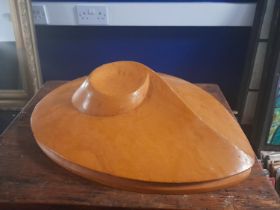 Milliner's Hat Making Fashion Designer Saucer Block marked 'Marie Flanagan', 44l x 34w x 10h cm