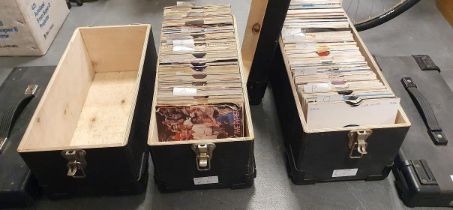 Approx 210 7" Vinyl singles from 1980s/90s artists in 3 custom carry-cases