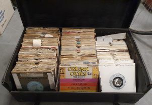 Approx 400 7" Vinyl singles from 1960s-90s artists in 3 custom carry-cases