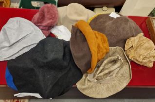Various Caplin/Capeline material hats inc melusine + parasisal straw