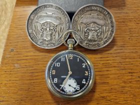 Sterling Silver Harpers Agricultural College Medal Pair (weight 135.6g) - Shropshire/Wales interest,
