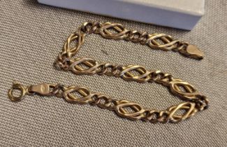 9ct Gold Bracelet Length 18.75cm Weight 4g