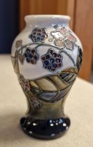 Moorcroft Bramble Vase, by Sally Tuffin, 3.75" high