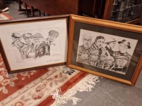 Last of the Summer Wine & Dads Army Framed Pencil Sketches by Mick McBride