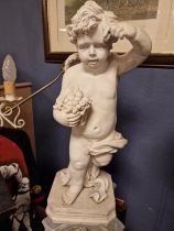 Floor Standing Classical Cherub Angel Composite Figure