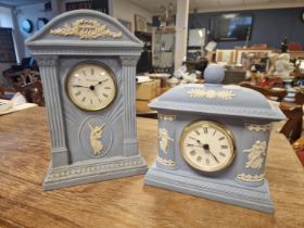 Wedgwood Pair of Jasperware Mantel Clocks