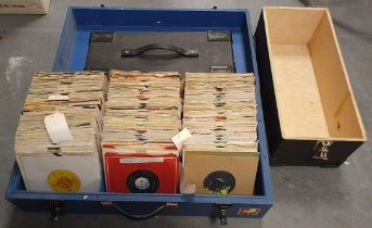 Approx 230 7" Vinyl singles from 1970s artists in 2 custom carry-cases