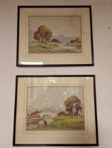 Ernest Whydale (1886-1952) Pair of Pastels of Countryside Views - 47x40cm inc frame