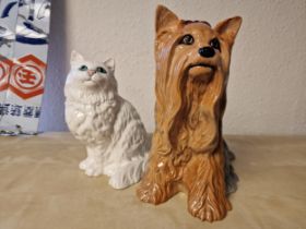 Royal Doulton Scotty Dog & Cat Figure - approx 25cm high