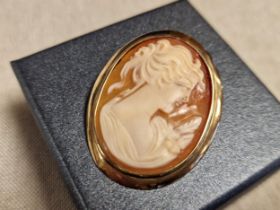 9ct Gold Cameo Brooch 6.15g