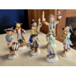 Sitzendorf Porcelain Monkey Band - 7pc and in Good condition - Meissen Interest