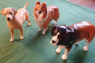 Beswick St Bernard, Collie & Labrador Dog Figures