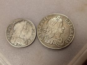 Silver Coins - Charles II 1663 and 1676 Silver Coins - 44.2g