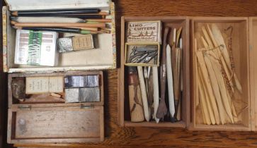 Arts & Crafts Materials & Tools set + Technical Drawing Boxes - Collection of Seven in total inc som