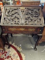 Victorian Carved Queen Anne Leg Bureau