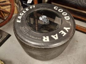 Goodyear Silverstone Motor Racing Tyre Table - Automobilia Interest