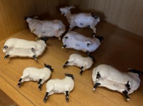 Beswick Goat, 4 Sheep & Lamb