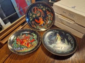 Trio of Russian Fairytale Plates