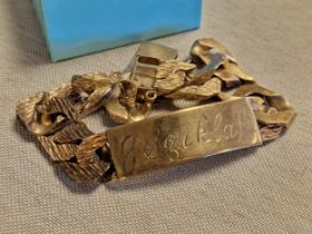 9ct Gold Identity Bracelet, Marked Joziflaki, Weight 71.7 grams