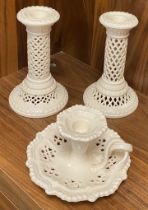 Boxed Royal Creamware Swinton Candlestick & Mexborough Candlestick Both 18cm and Wee Willie Winkie C