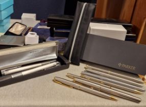 Parker Pens Collection inc Sonnet, a Papermate, and Two Lamys