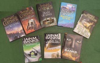 Set of 8 Modern Hardback 1st edition Books, incl. works by Bernard Cornwell, Patricia Cornwell, Jame