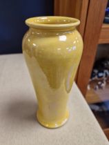 Ruskin Ground Yellow Vase, 21cm high