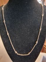 9ct Gold Box Chain Necklace, 28 Inches long, Weight 24 g