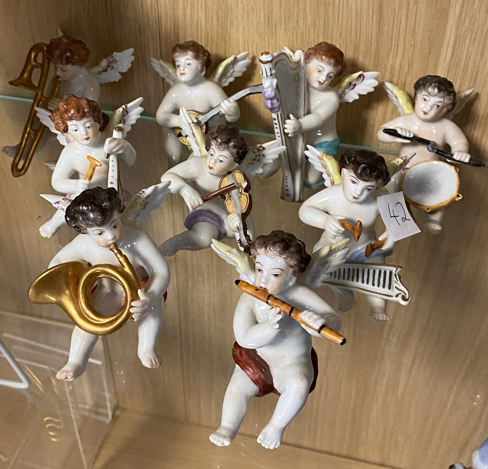 Volkstedt Antique German Cherub Doll Music Band - 9pc and in Good Condition - Meissen Interest