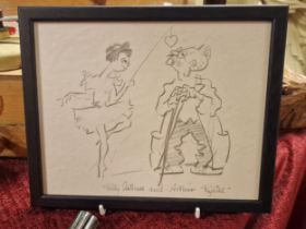 Edmund Blampied (1886-1966) Original Drawing of Polly Anthus Ballet & Arthur Ryliss - 24x19.5cm inc