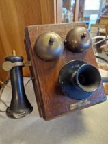 Antique Telephone, Wall Mounted by Peel Conner Telephone Works of Coventry