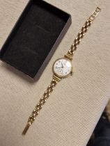 9ct Swiss Record Ladies Cocktail Watch + 9ct Gold Strap - 23.45g total