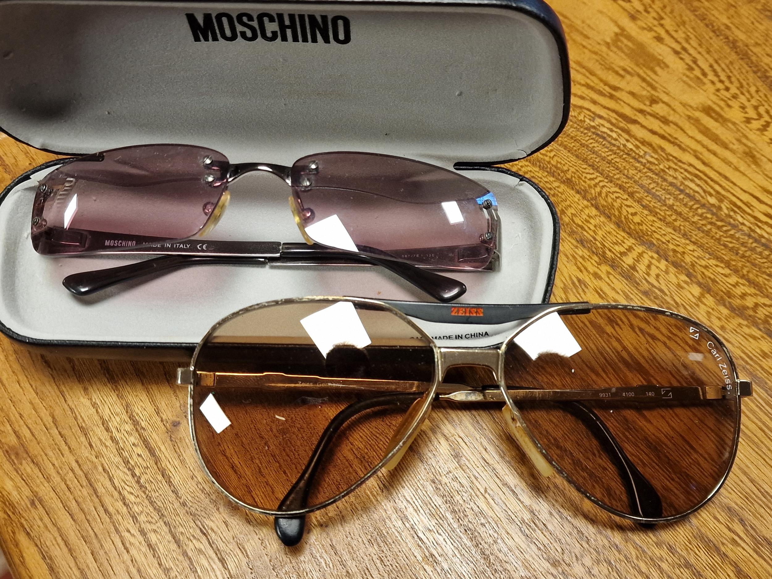 2x Designer Sunglasses - Moschino & Carl Zeiss - no authentication though