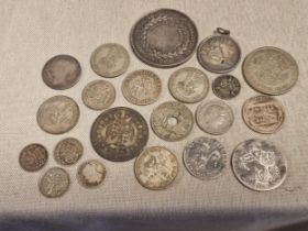 Silver (mostly) Antique & Vintage Coin Collection inc an Edward Jenner 19th Century Commemoarative M