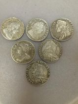 Silver Coins inc 18th & 19th Century, Queen Anne & George III, 35.5g combined