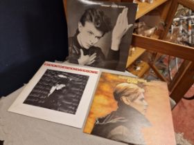 David Bowie Set of Three LP Vinyl Records inc Heroes, Low & Station to Station - again well kept