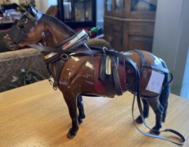 Beswick Dartmoor Horse With Saddle & Tack etc 17cm x 19cm